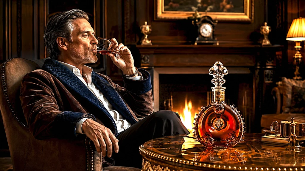 Botellas de whisky, coñac, tequila y ron de lujo exhibidas en una elegante colección de licores exclusivos para millonarios.
