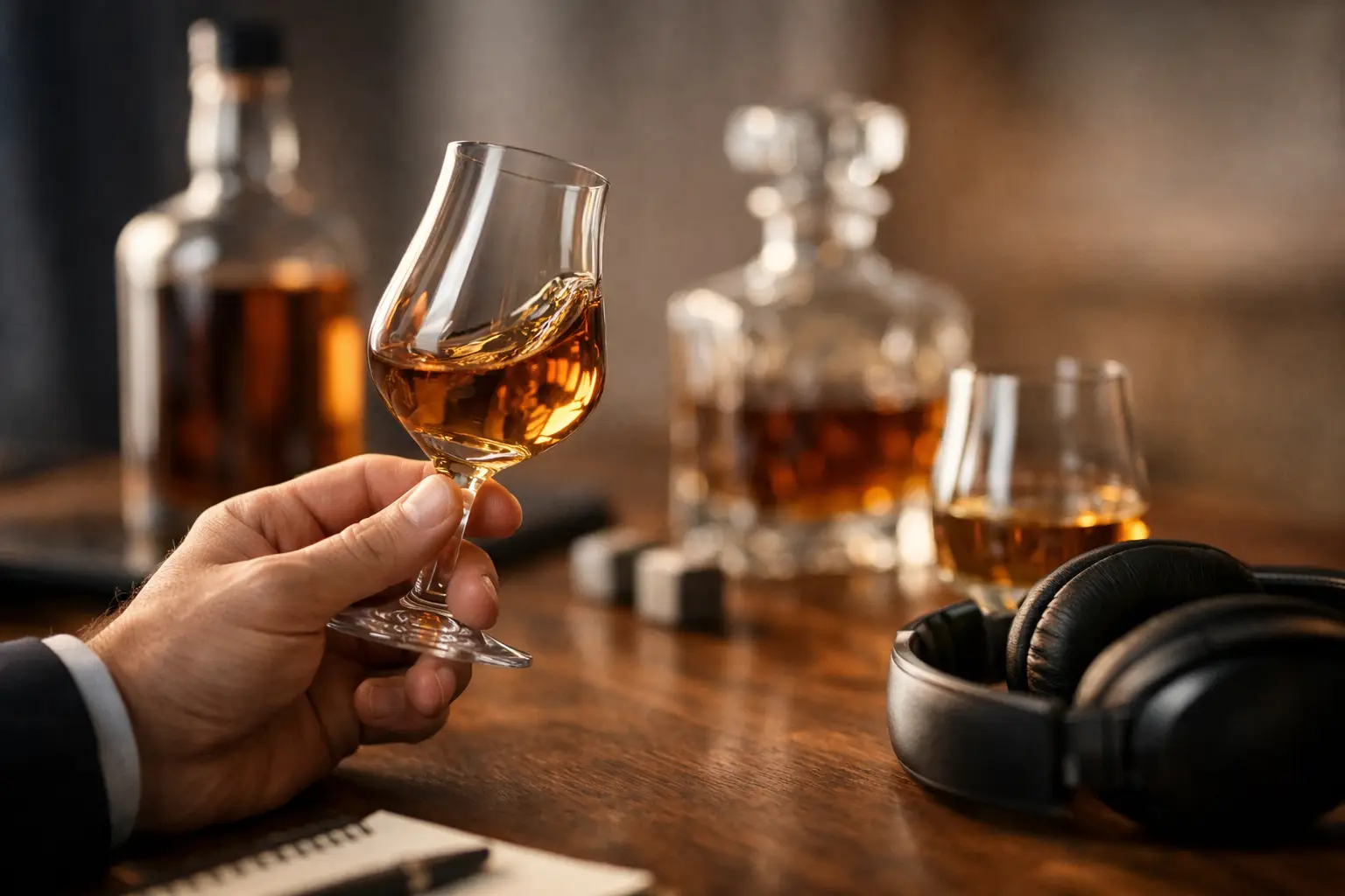 Catar whisky y escuchar lo que cuenta
