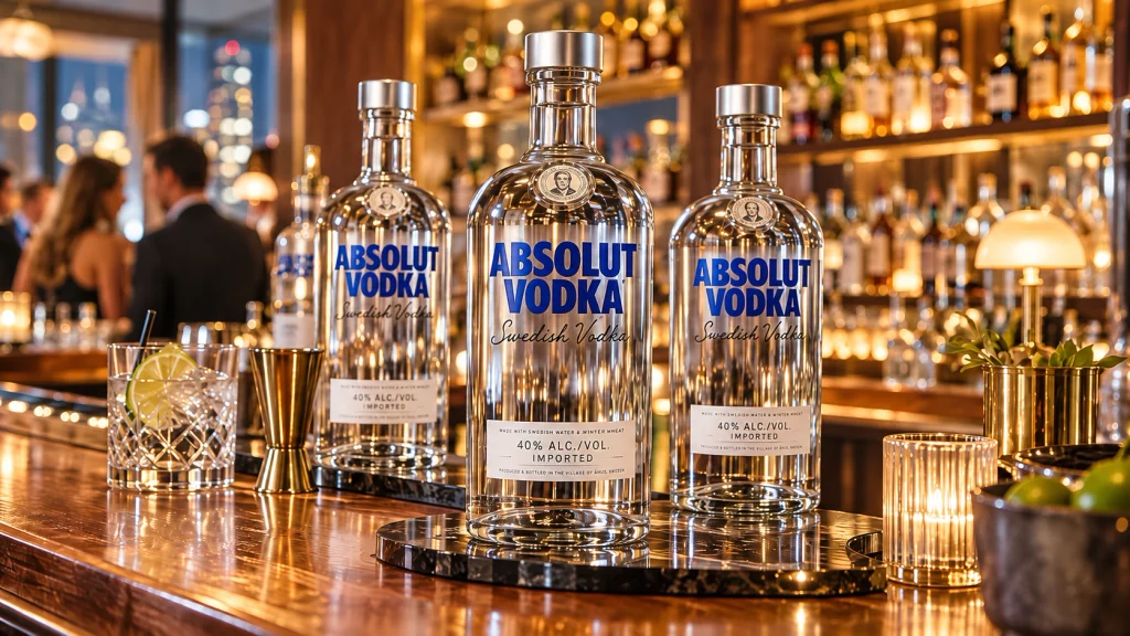 Es sueca y es una de las marcas de Vodka más vendidas en el mundo: ABSOLUT VODKA.